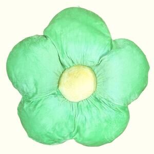 Heart To Heart Daisy Flower Green and Yellow Plush Pillow Bed